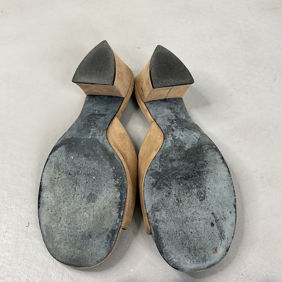 Thierry Rabotin Suede Slide Buckle Trianbgle Block Heels Sildes Mules - Picture 7 of 10